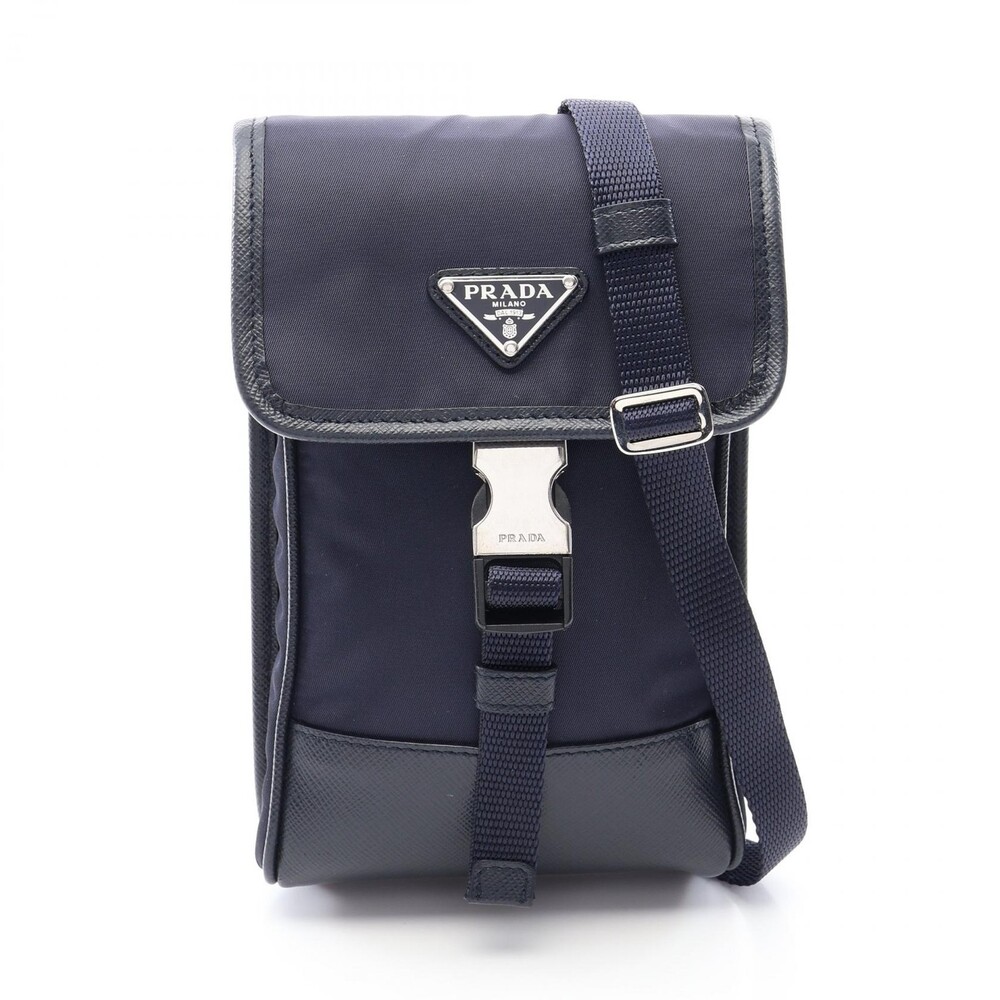 Prada Tessuto＋Saffian Triangle Logo #282202P58B